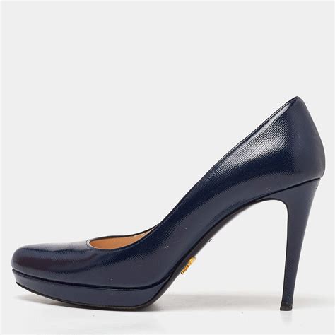 prada saffiano platform pumps|Prada ankle pumps.